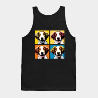 Pop Retro Brittany Art Painting - Cute Puppy Tank Top